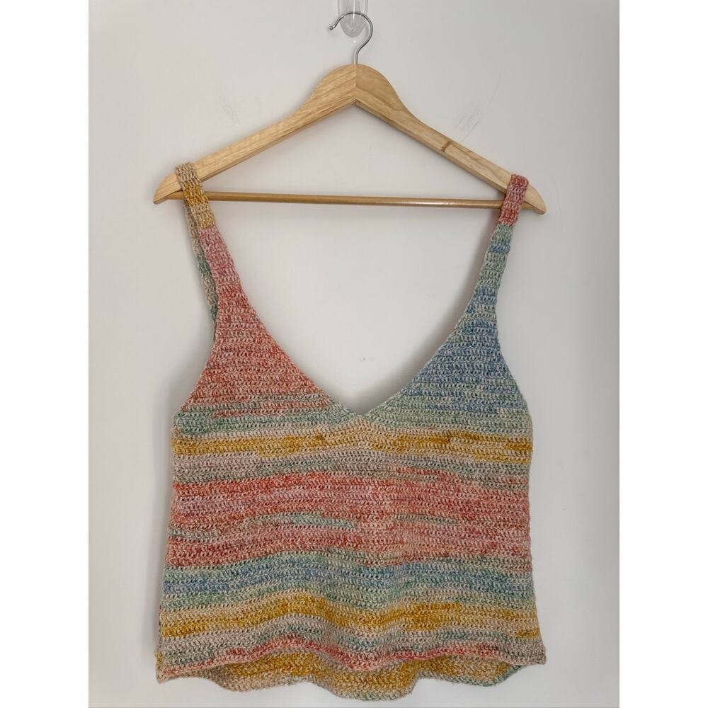 Multicolor Crochet V-Neck Tank Top